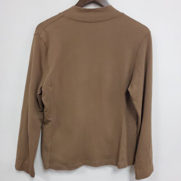 Eileen Fisher Womens Full Zip Stretch Sweatshirt Size M Brown Classic Layers - Picture 3 of 11